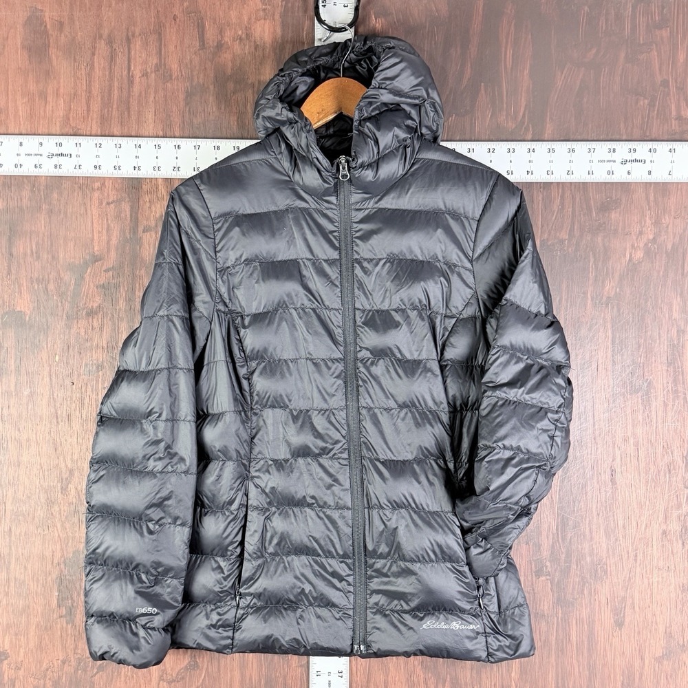 Eddie Bauer EB650 Down Puffer Packable Jacket Black Lightweight Women's Small